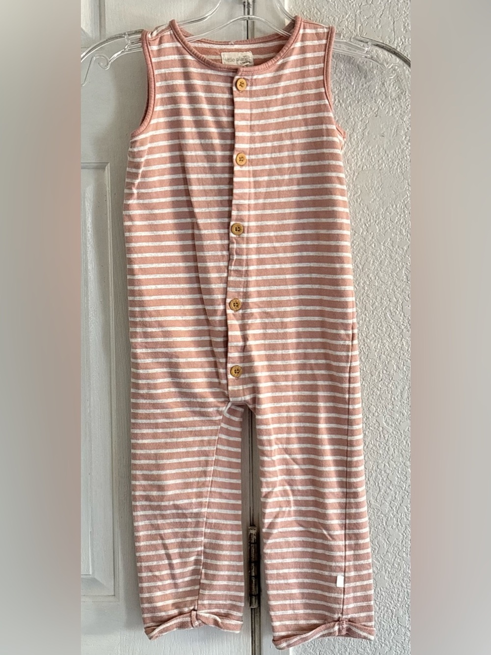 Carter's Little Planet Organic One Piece Romper Size 4T Dusty Pink and White